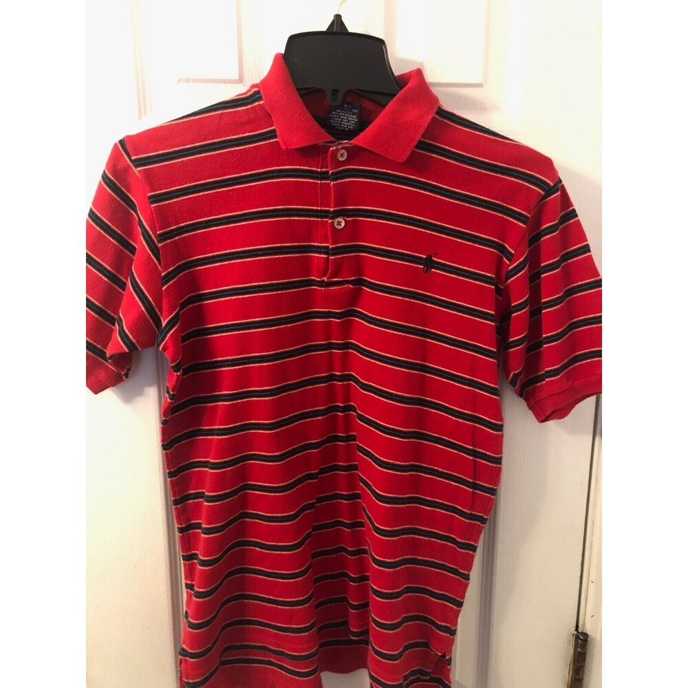 Polo By Ralph Lauren Red Blue Striped Men’s‎ Polo Size Large